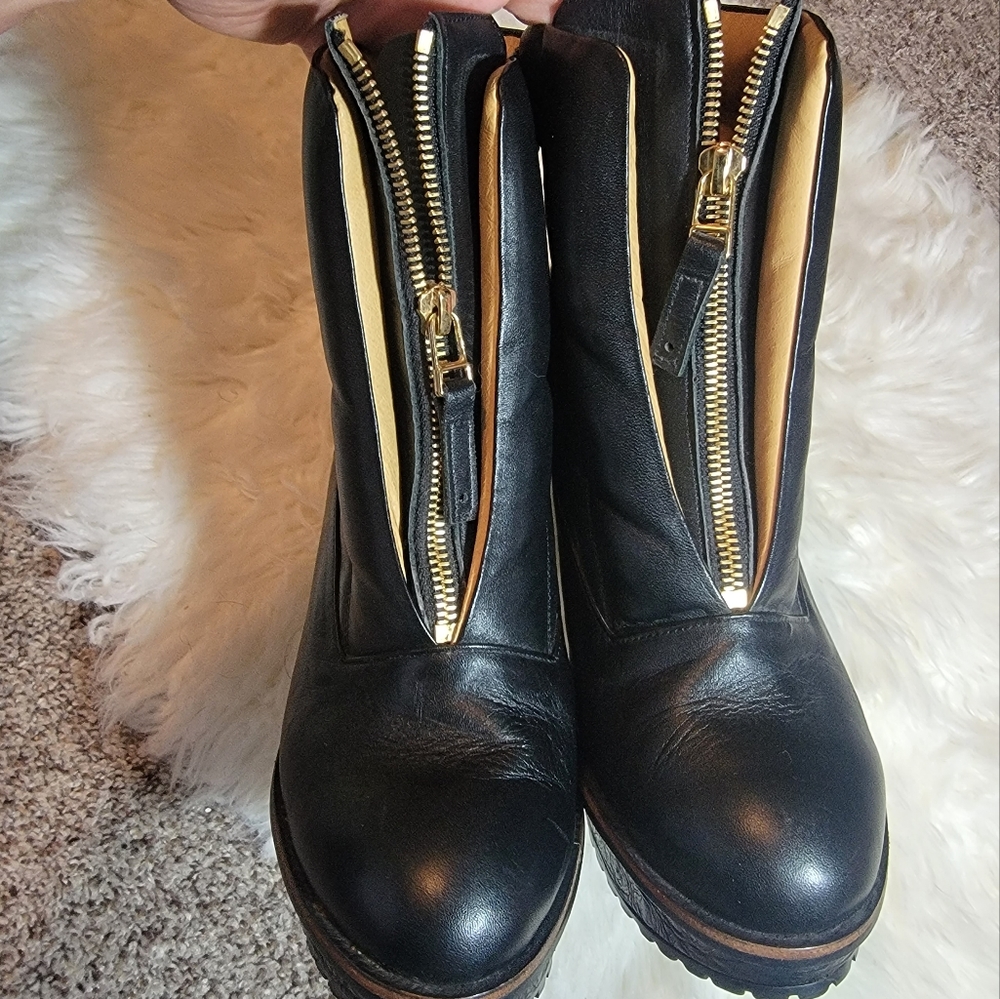 Reike Nen Platform Heeled Zip-up Ankle Boot Black sz 8.5